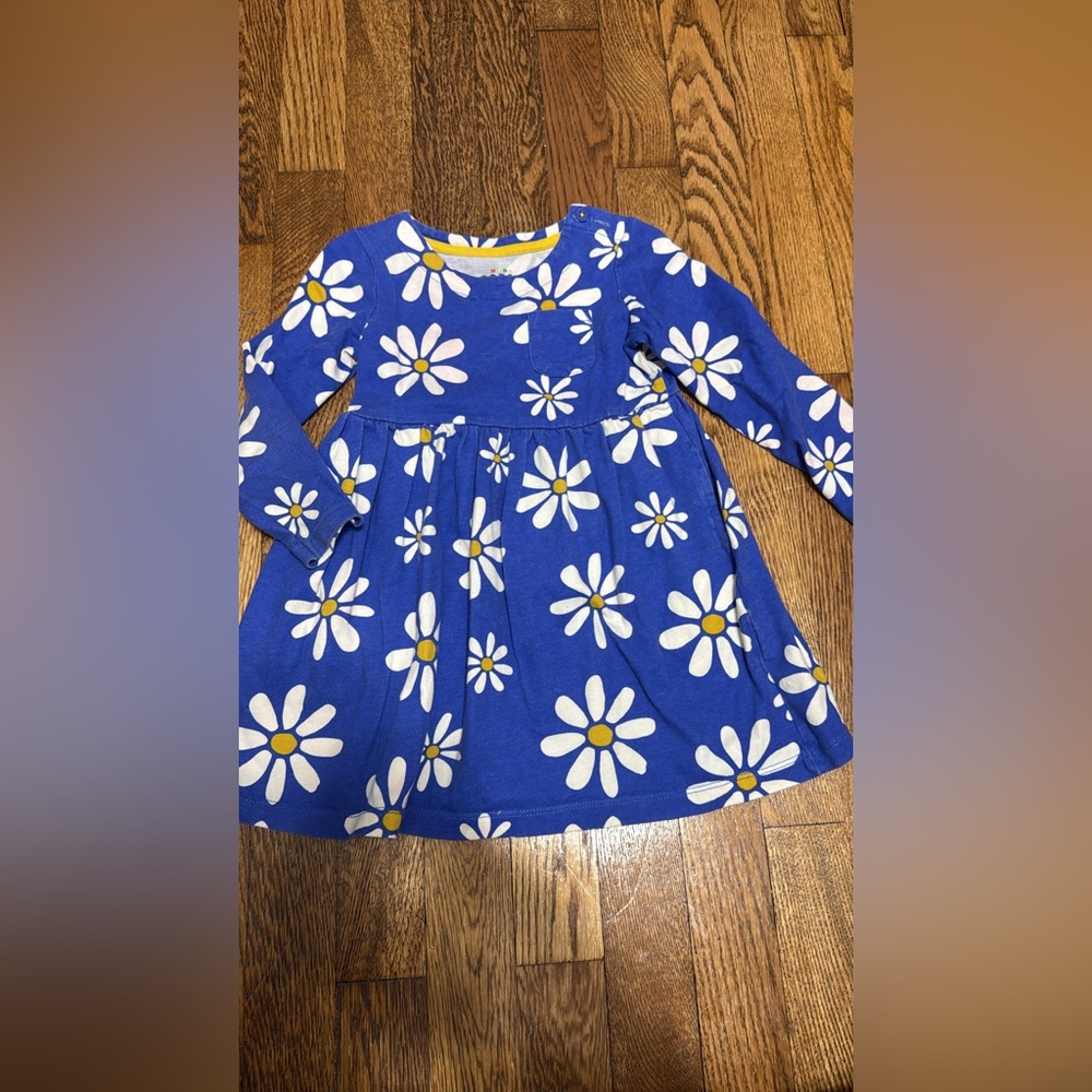 Girls Mini Boden Daisy Long Sleeve Dress (4-5)